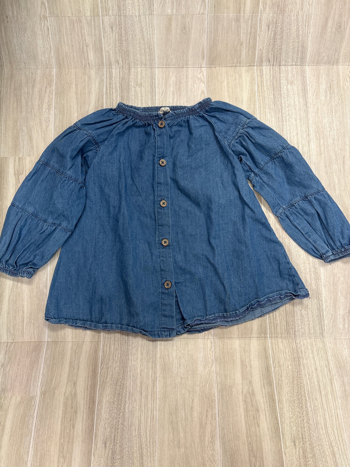 3T Soft Denim Button Long Sleeve