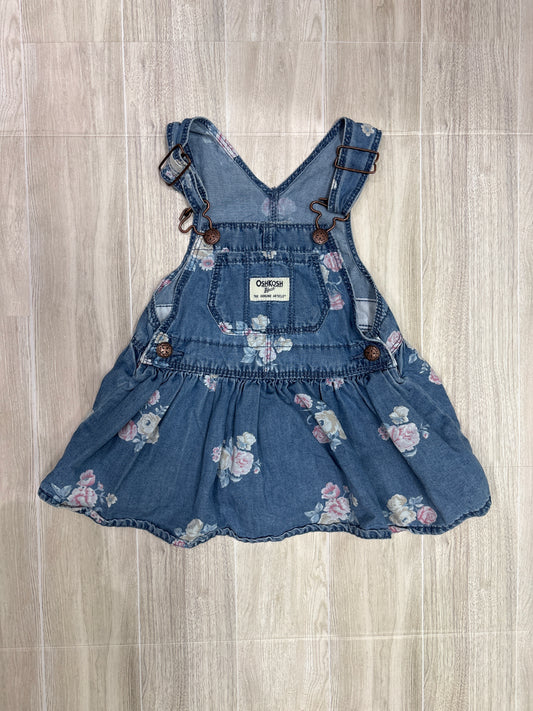 12m OshKosh Soft Floral Denim Overall Dress