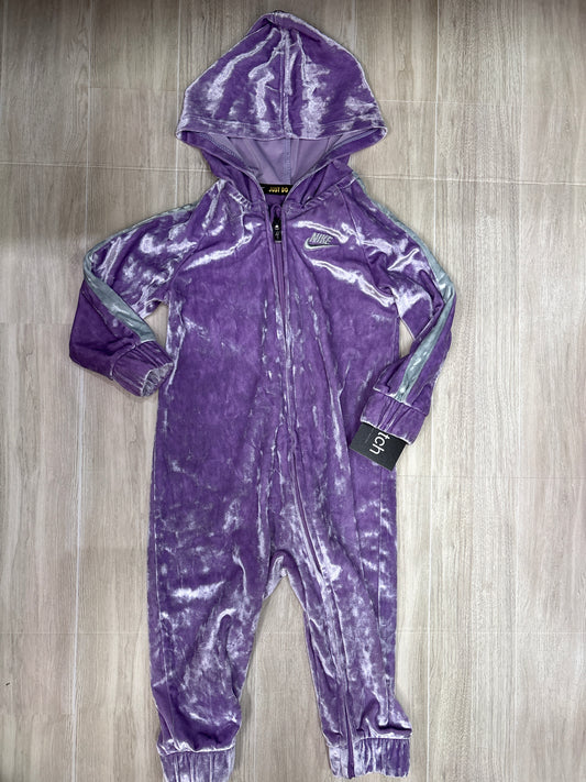 18m Nike Crushed Velvet Purple Hooded Jumpsuit