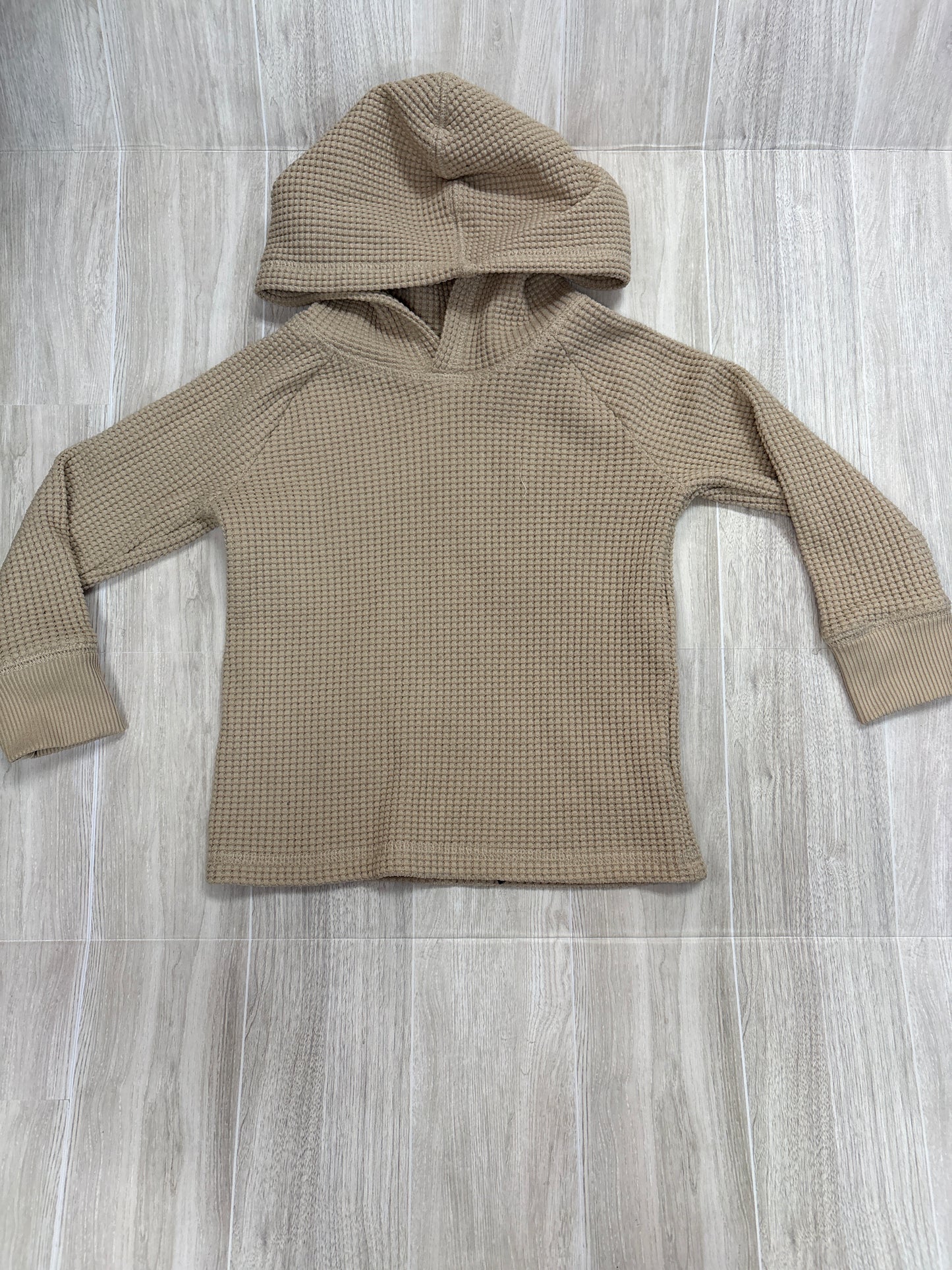 3T Tan Waffle Knit Hooded Shirt