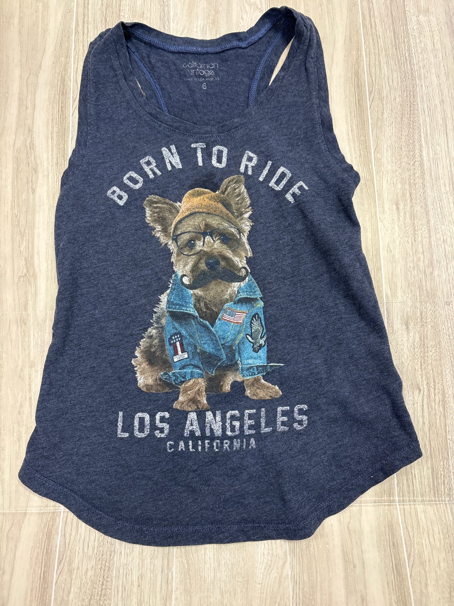6 Navy Born To Ride Dog Tank