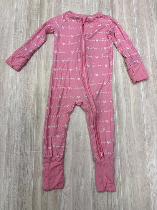 12m Pink Love Zip Up Romper