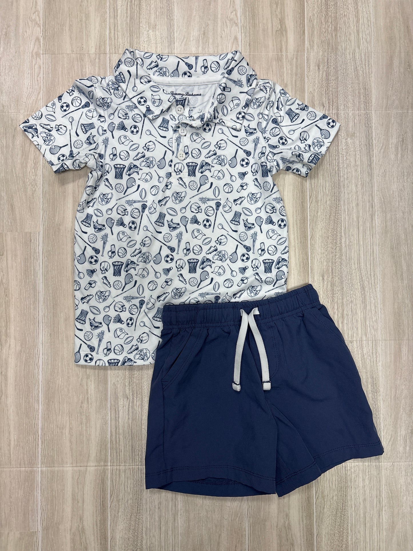 3T Tommy Bahama All Sports Active Shorts + Shirt Set