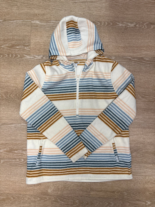 Womens Medium Quarter Zip Cream Multi Striped Jacket