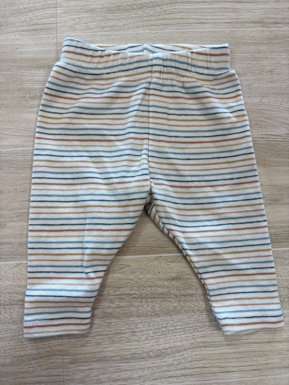 Preemie White Multi Striped Legging