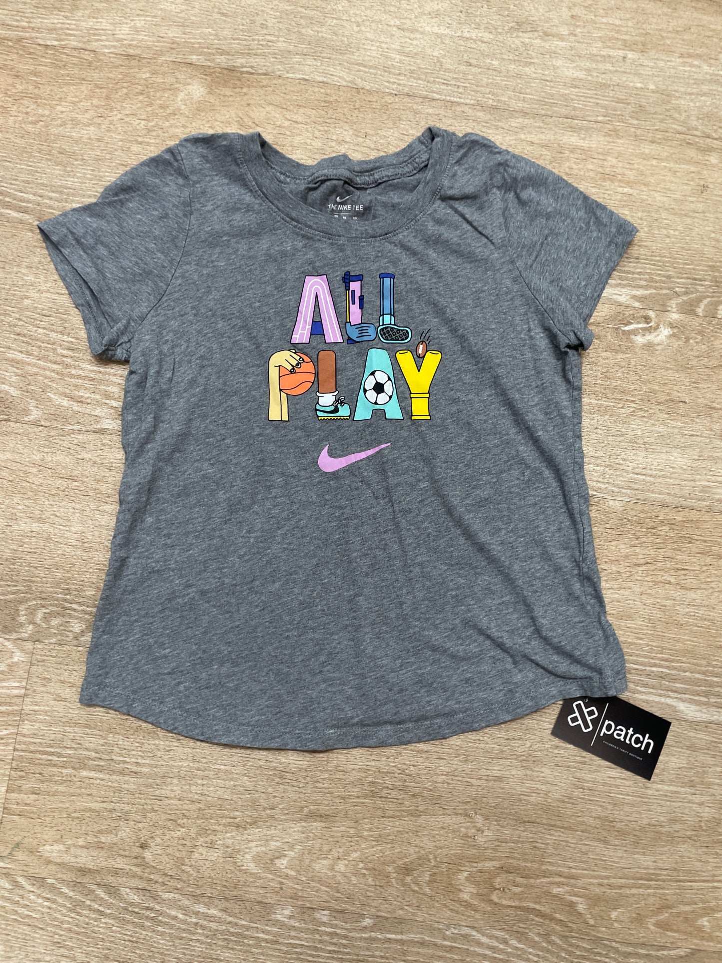 14/16 Nike All Play Grey Graphic Tee