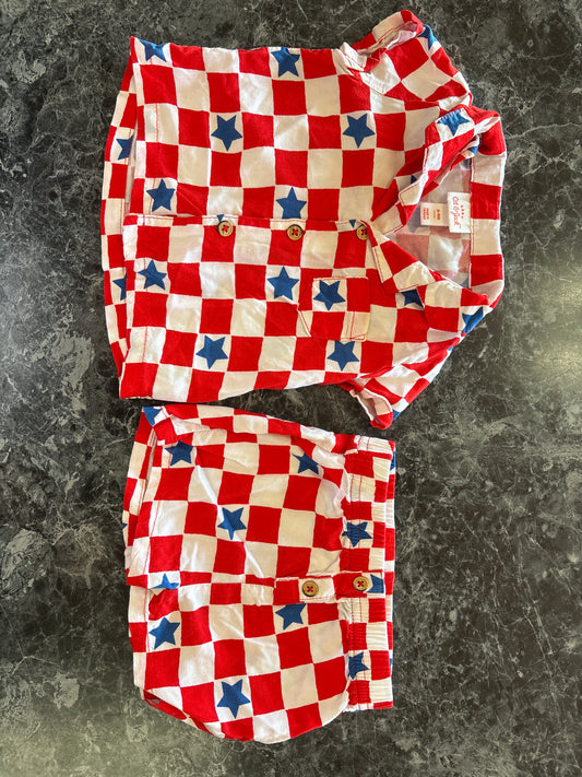 6-9m RWB Checkered 2 Piece Set