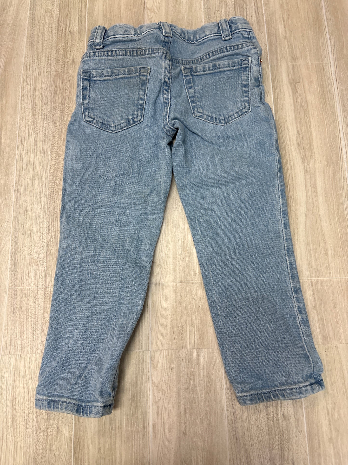 4T Light Wash Mini Embroidered Floral Skinny Denim