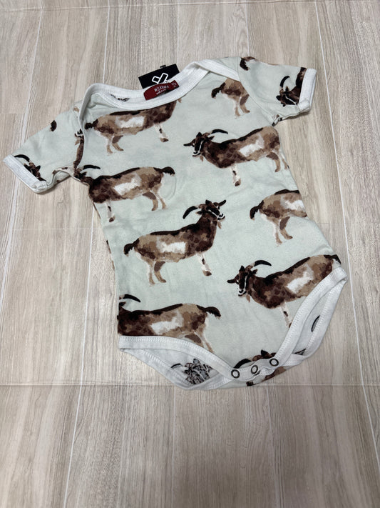 6-12m Milkbarn Mint Goat Onesie