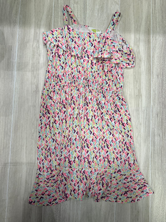 2T Multi Shapes Ruffle Tank Dress