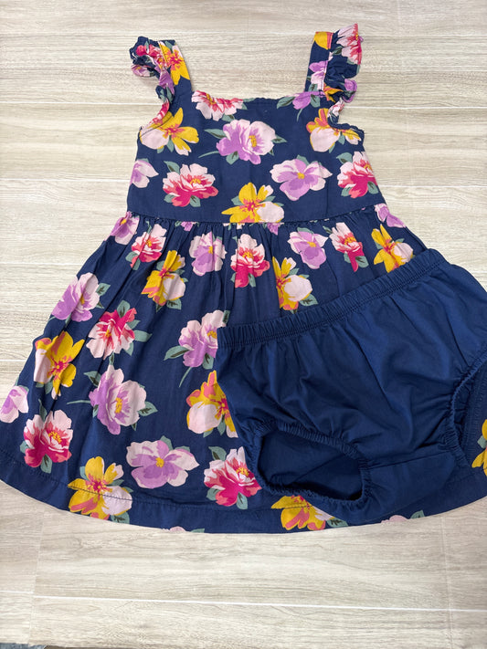 24m Navy Floral Tank Dress + Bloomers