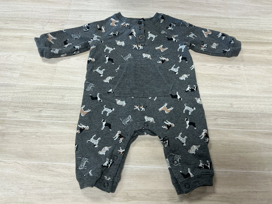 3-6m Cats & Dogs Button Romper