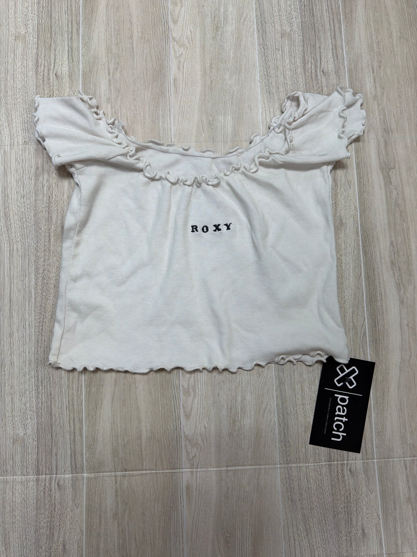 7 White Lettuce Hem Roxy Crop Tee