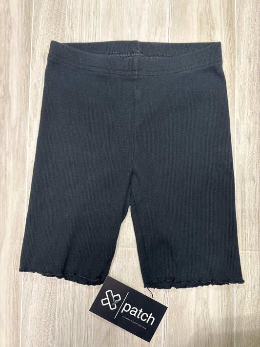 6/7 Black Ribbed Biker Shorts