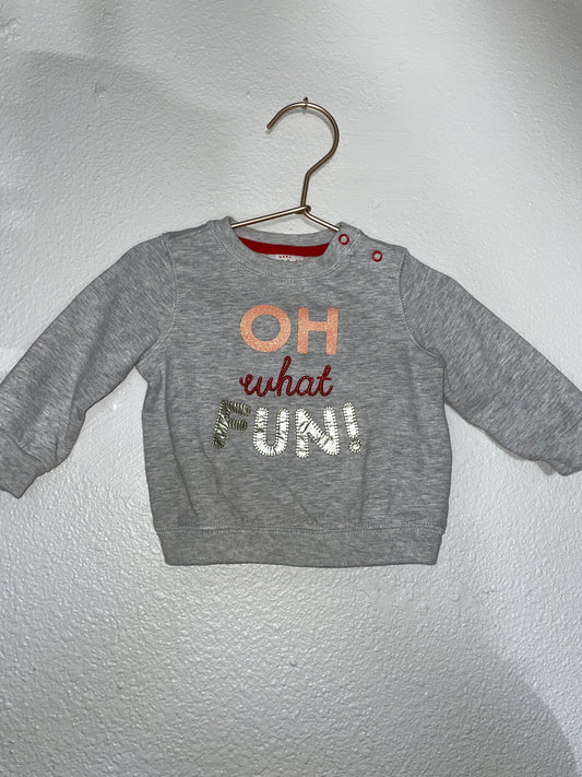 6-9m Oh What Fun Crewneck