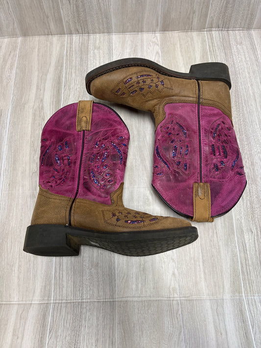 2Y Shyanne Brown/Pink Glitter Western Boot