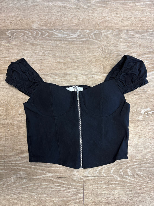 Womens Medium Corset Style Zip Up Padded Top