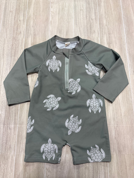 12m Sage Turtle Swim Romper