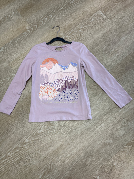8 Light Pink Adventure Graphic Long Sleeve