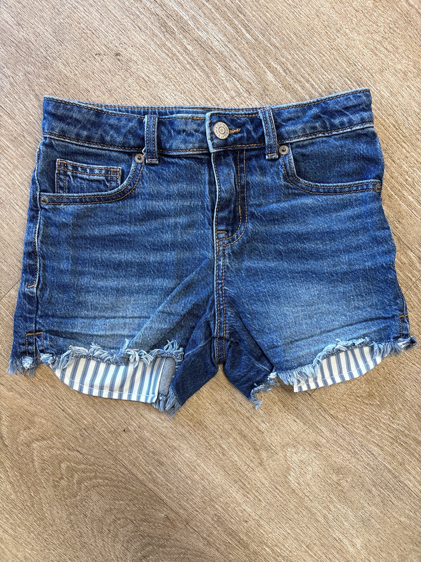 8 Raw Hem Denim Shorts