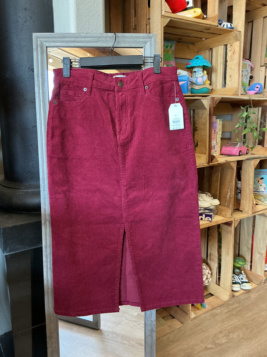 NWT 6 Red Corduroy Long Skirt