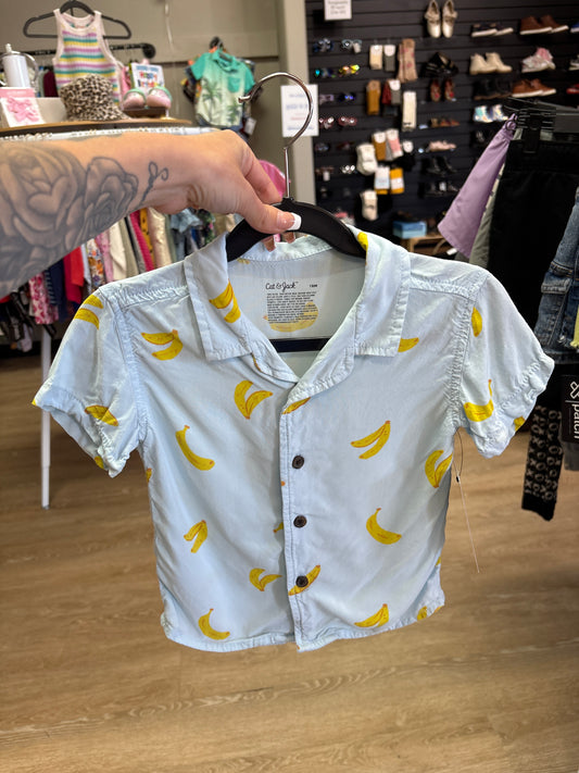 18m Light Blue Bananas Button Up