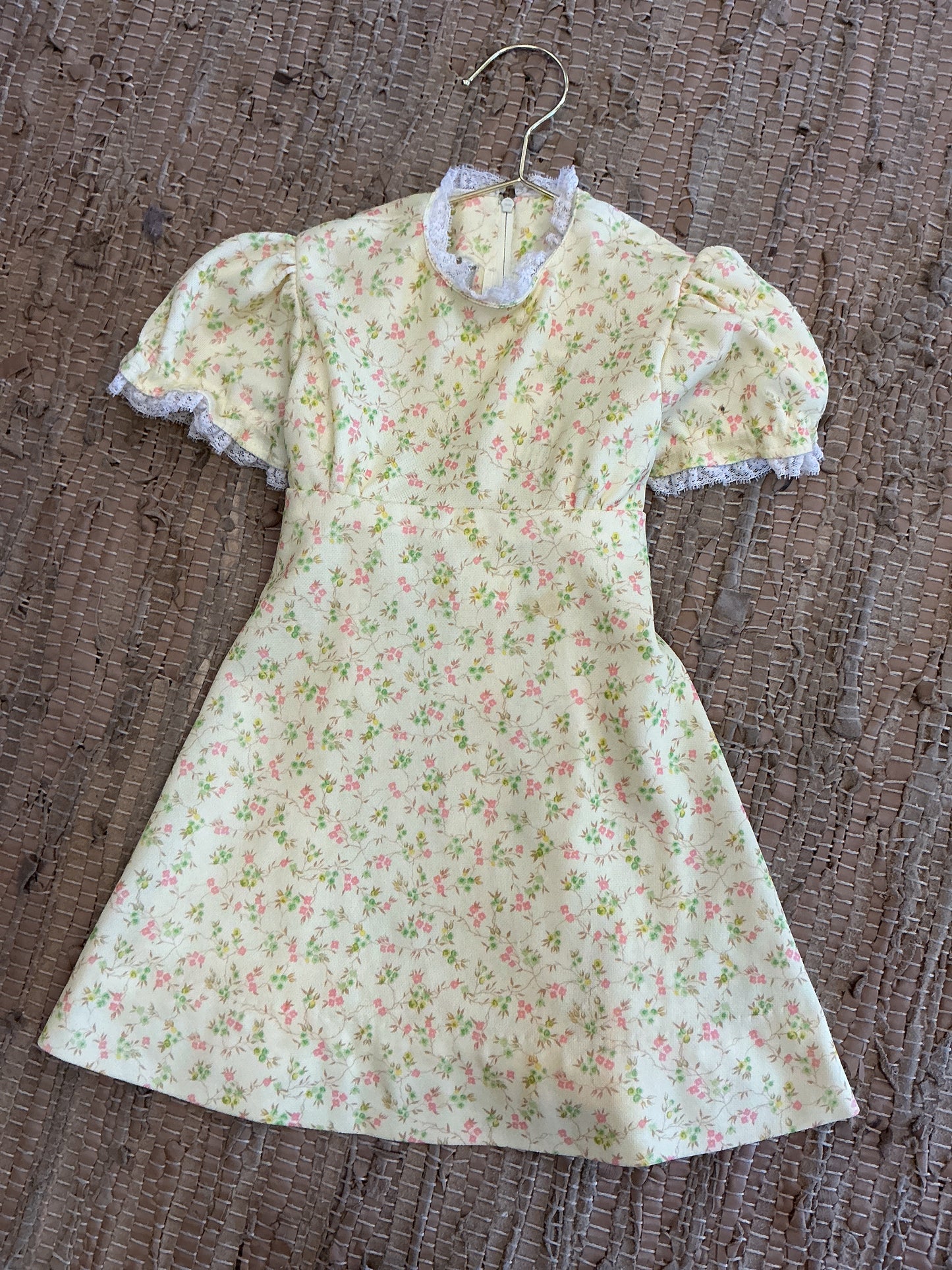2/3t Vintage Yellow Flower Dress