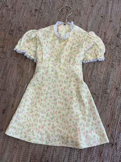 2/3t Vintage Yellow Flower Dress
