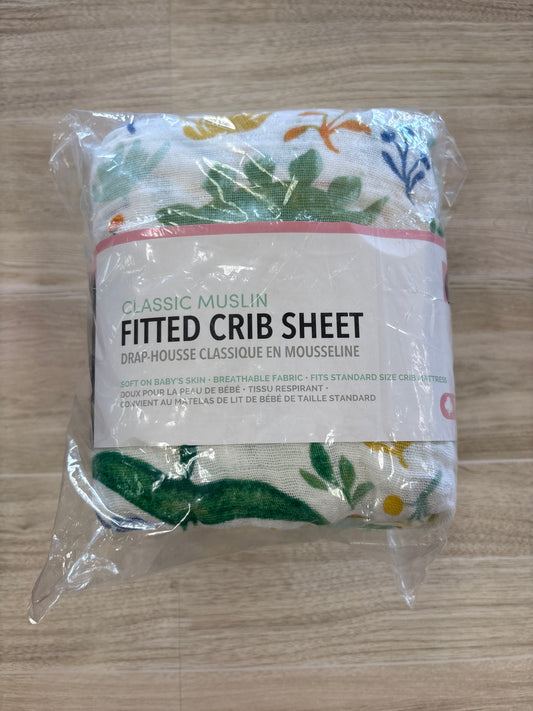 NWT Fitted Muslin Crib Sheet - Dino Themed