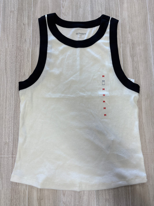 NWT Womens Cream/Black Ribbed Tank