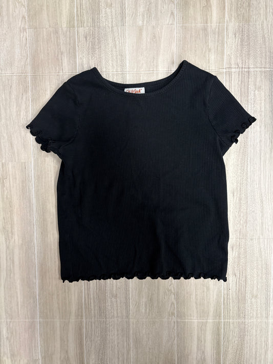 6/7 Black Ribbed Short Sleeve Tee