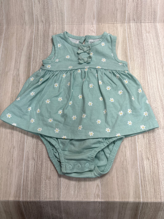 9m Mint Floral Onesie Dress - Blemish