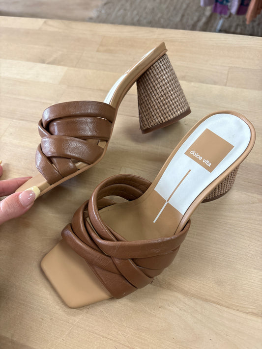 Womens 6.5 Dolce Vita Brown Textured Heels