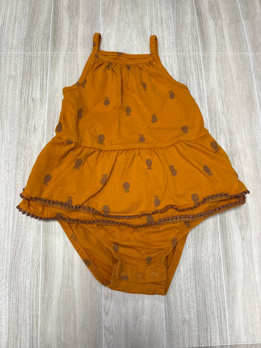 24m Orange Pineapple Twirl Onesie
