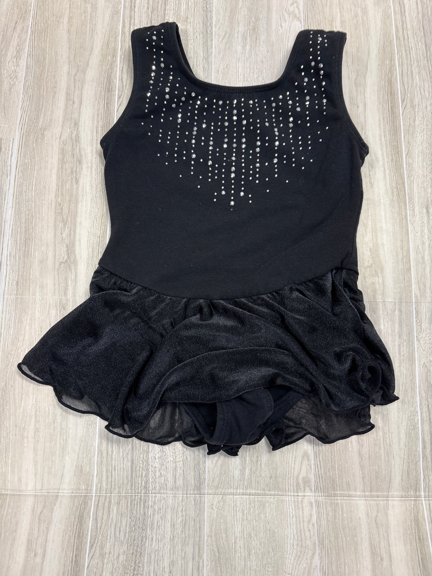 4/5 Black Sparkle Skirted Leotard