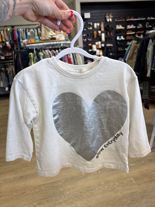 12-18m Zara Silver Heart Long Sleeve
