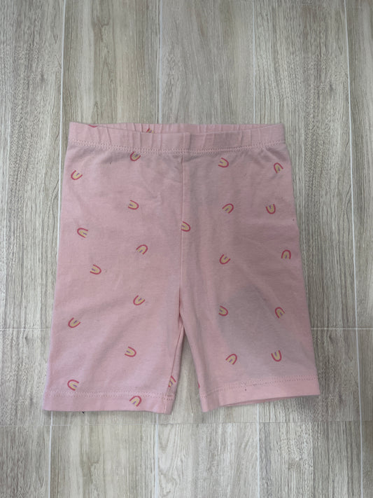 2T Light Pink Mini Rainbow Biker Shorts