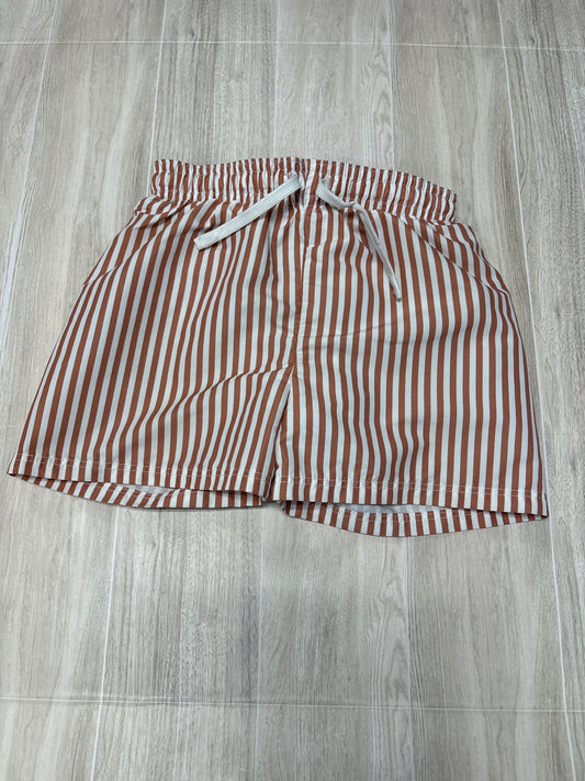 18m Rust/White Striped Swim Trunks