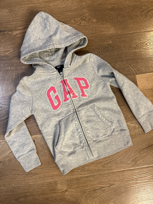 6 GAP Light Grey/ Pink Zip Up Hoodie