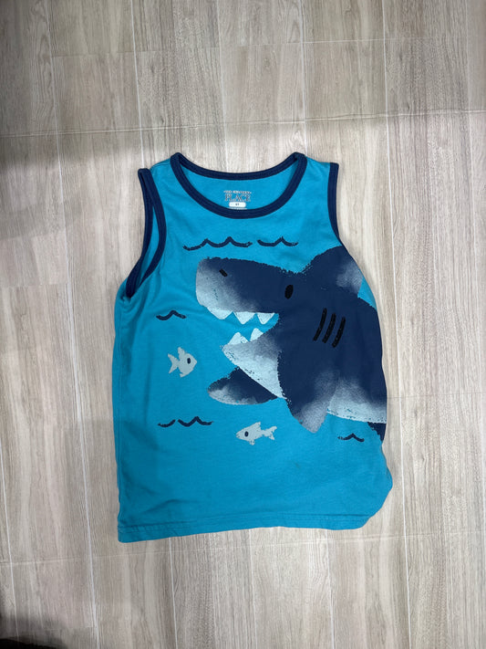 5T Blue Shark Graphic Tank Top - BLEMISH