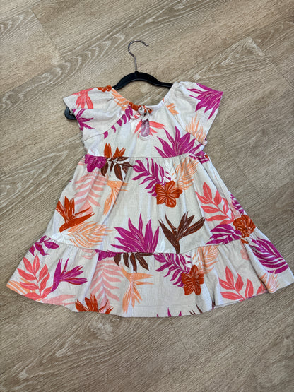5T Tan Leafy Floral Dress