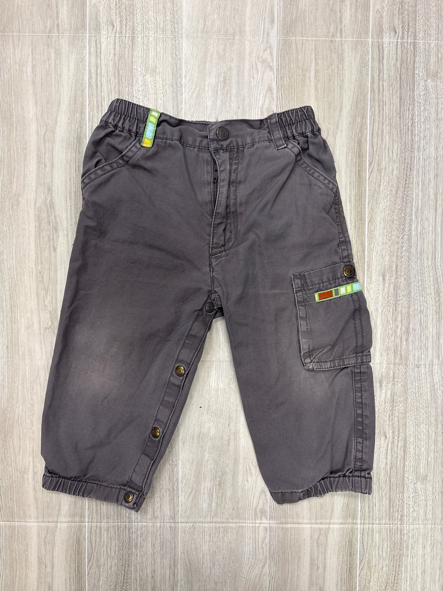 12m Grey Button Down Bug Pant
