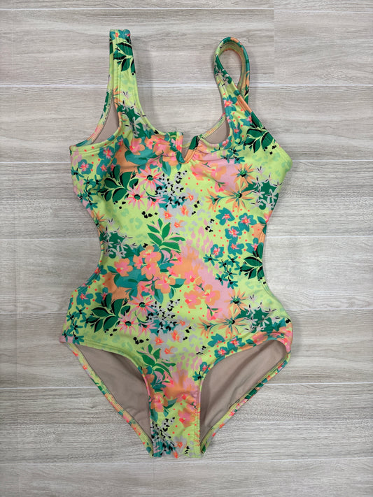 6/7 Green Neon Floral One Piece Swimsuit