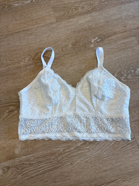 Womens XXXLarge White Laced Bralette