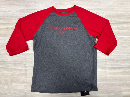 10/12 Under Armour Red/Grey Athletic Shirt