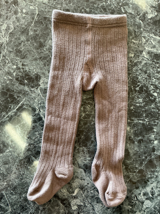 6-12m Zara 6-12M Mocha Ribbed Footed Tights