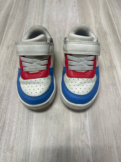 5c White/Red/Blue Colorblock Velcro Sneakers - Blemish