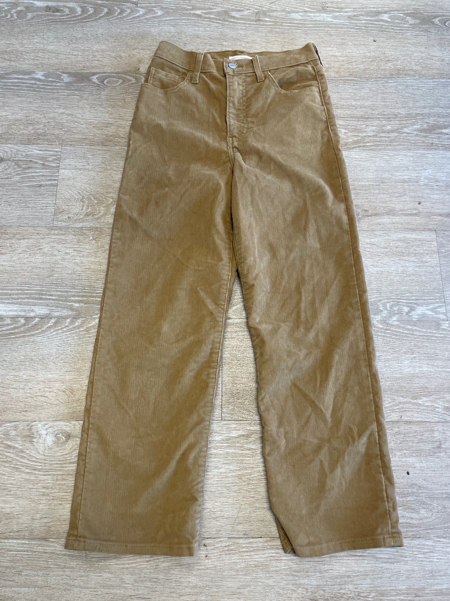 Womens 26 Levi Ribcage Straight Ankle Corduroy Pants