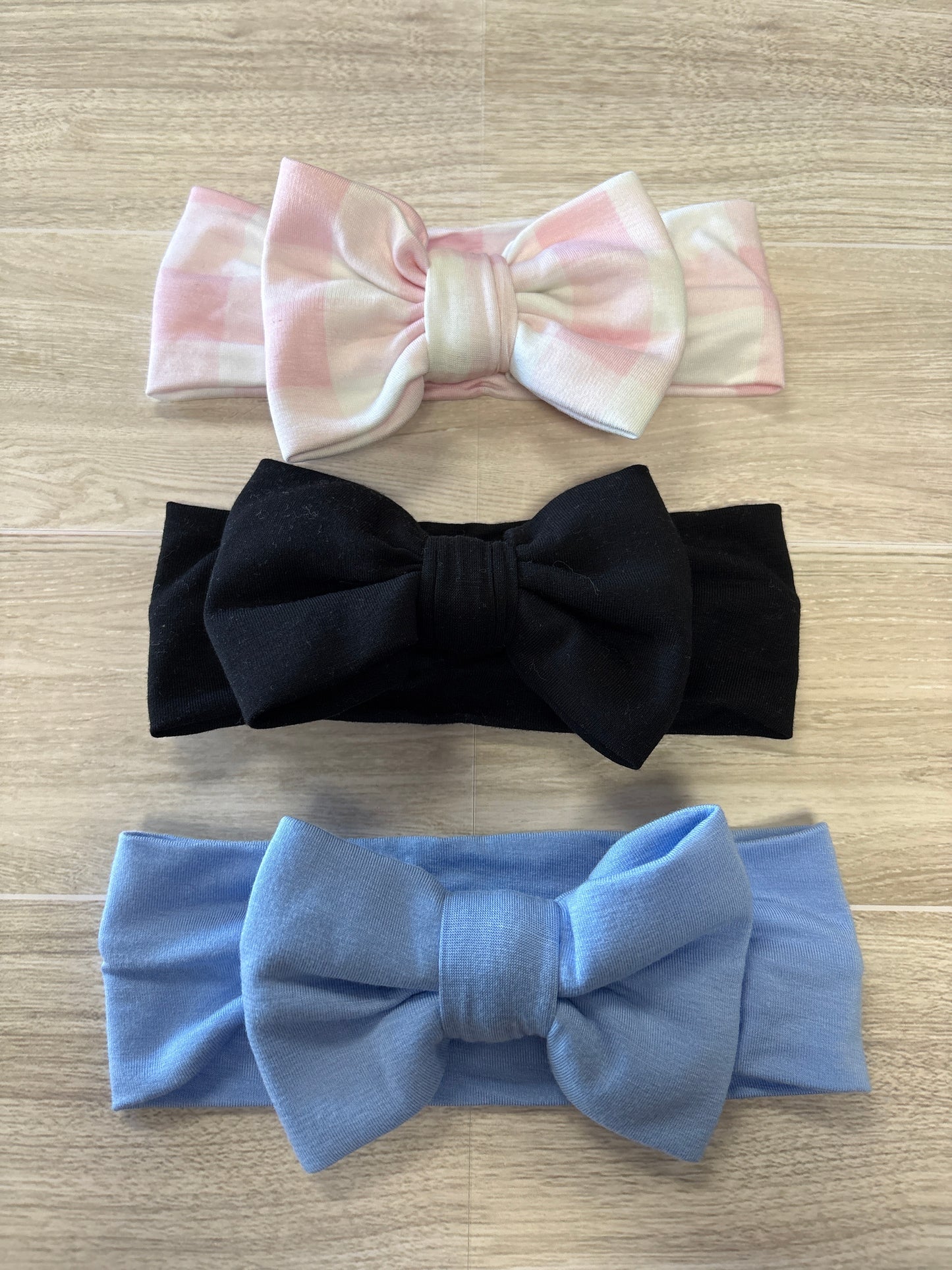 Soft + Stretchy 3 Pack Headwraps Black/Blue/Pink