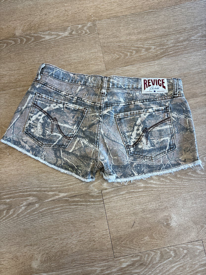 Womens 30 ReVice Camo Denim Shorts